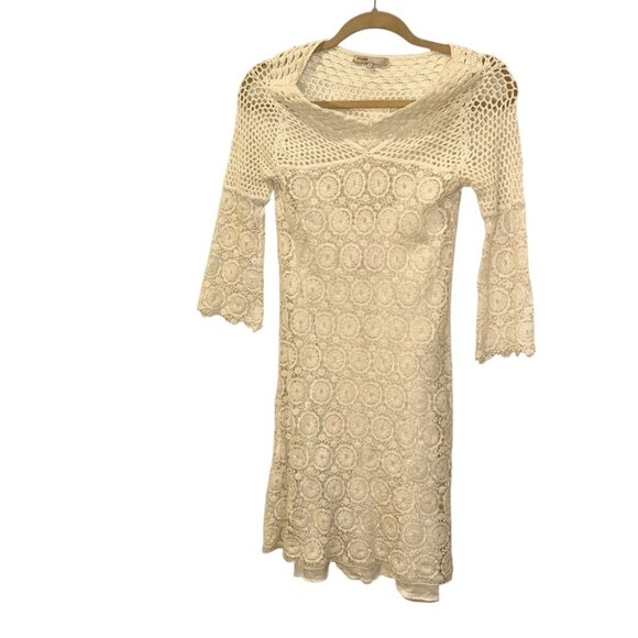 maje ivory broderie anglaise shift dress 1 XS - Picture 1 of 4